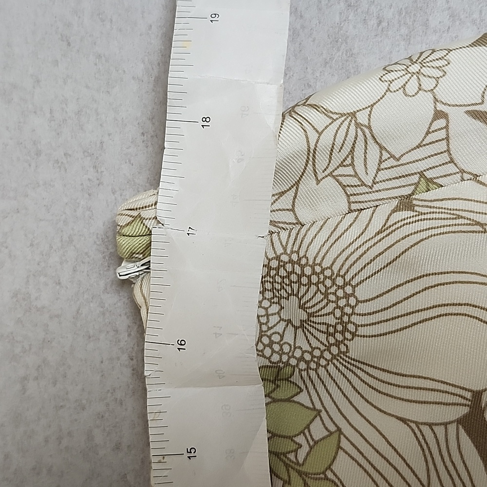 Kate Hill Size 16W Light Floral Print Silk A-Line Skirt light green/white - Picture 4 of 7
